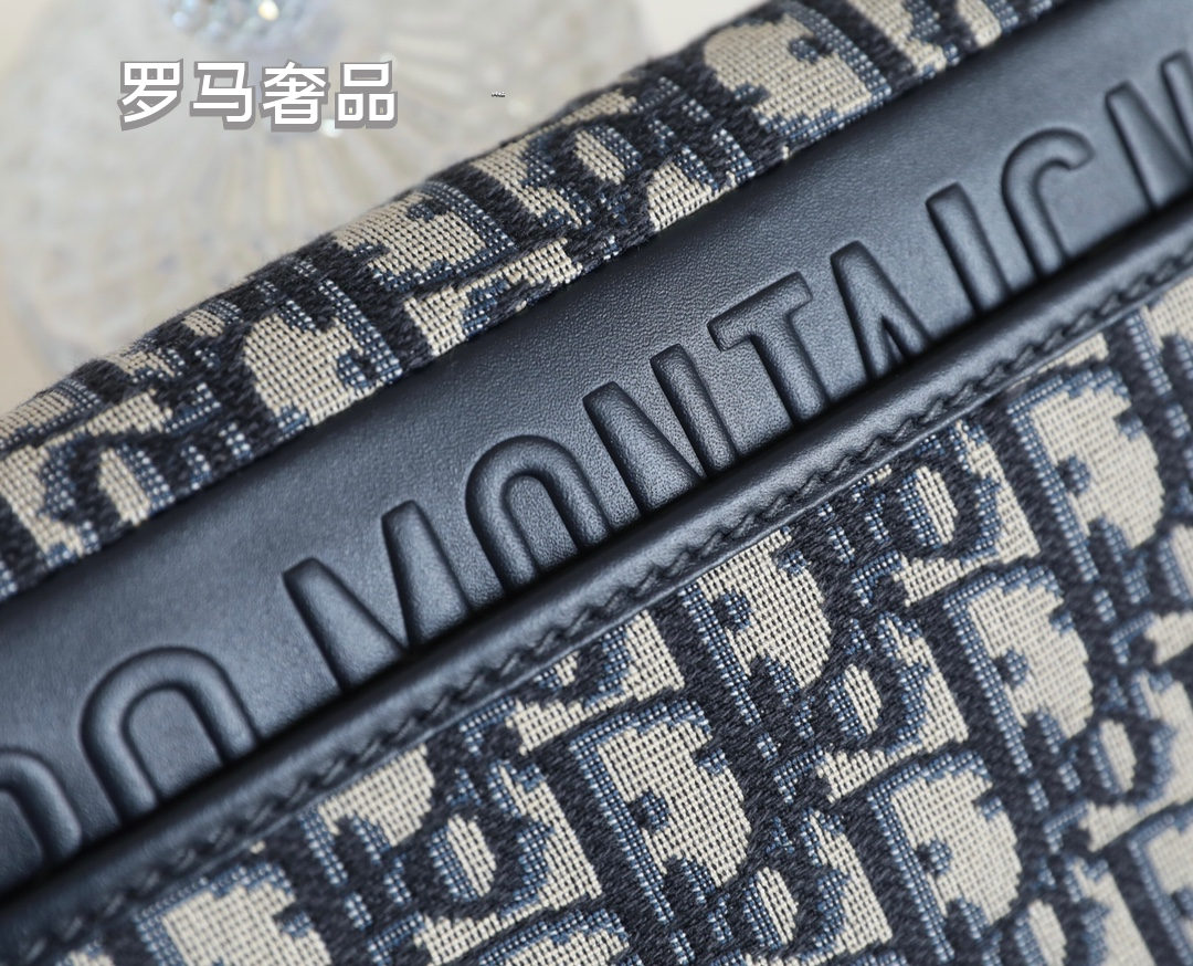 Dior Classic Blue Monogram Jacquard Flap Shoulder Saddle Bag