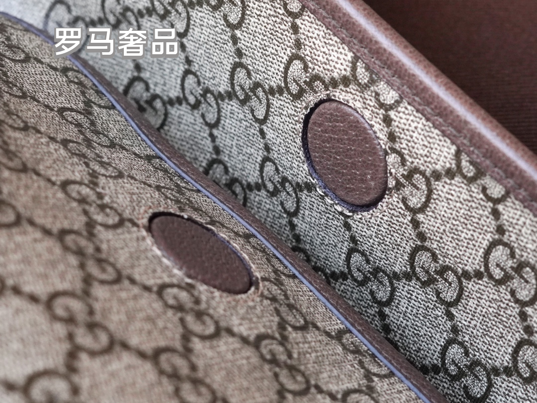 Gucci Classic Monogram Canvas Waist Bag with Striped Webbing Strap