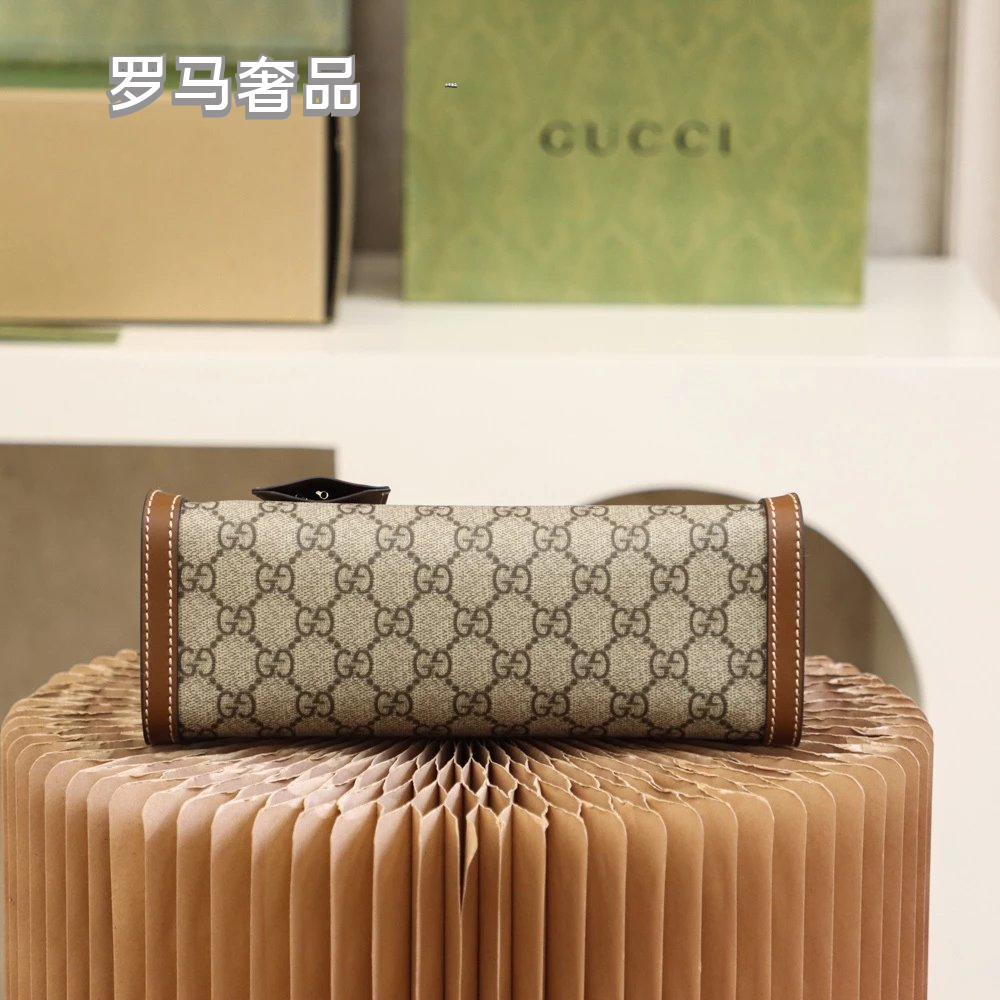 Gucci Vintage Monogram Canvas Shoulder Bag with Gold Chain and Padlock