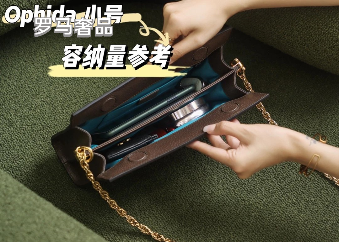 Gucci Classic Monogram Canvas Shoulder Bag with Web Stripe and Chain